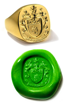 14K Yellow Gold Family Crest Ring