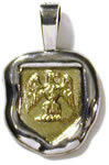 14K Yellow and White Gold Family Crest Pendant
