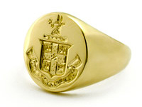 18K Yellow Gold Family Crest Ring