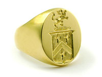 18K Yellow Gold Family Crest Ring